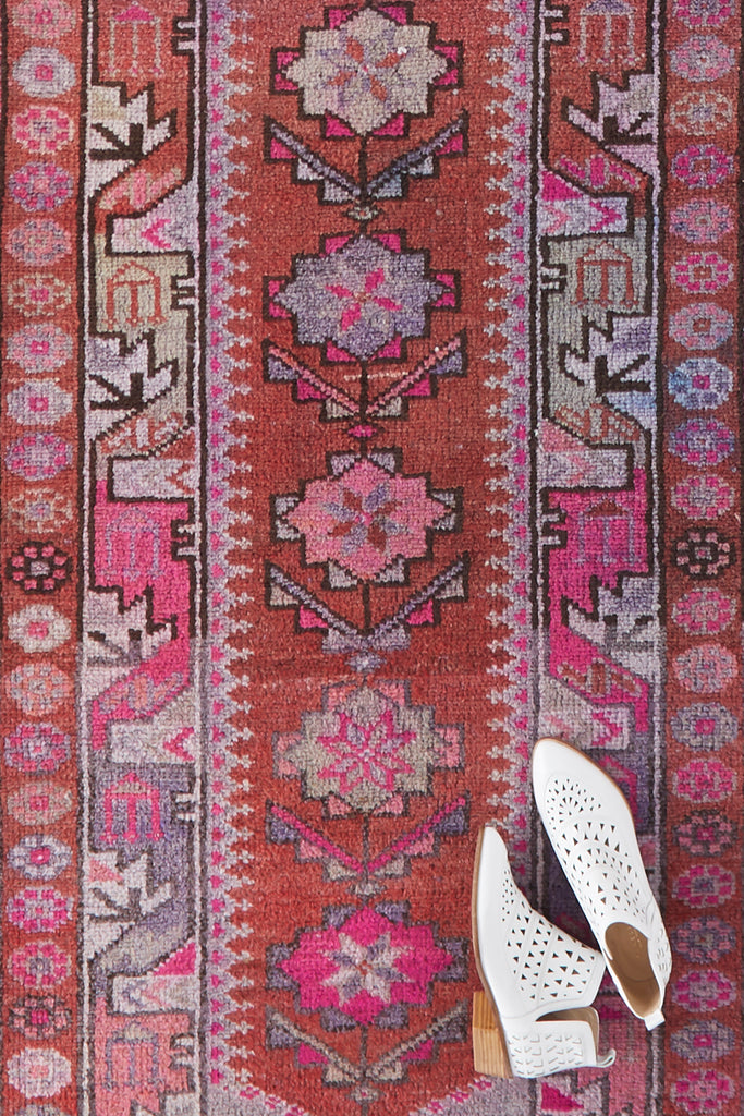 'Petunia' Turkish Vintage Runner - 2'9.5" x 13'3'' - Canary Lane - Curated Textiles
