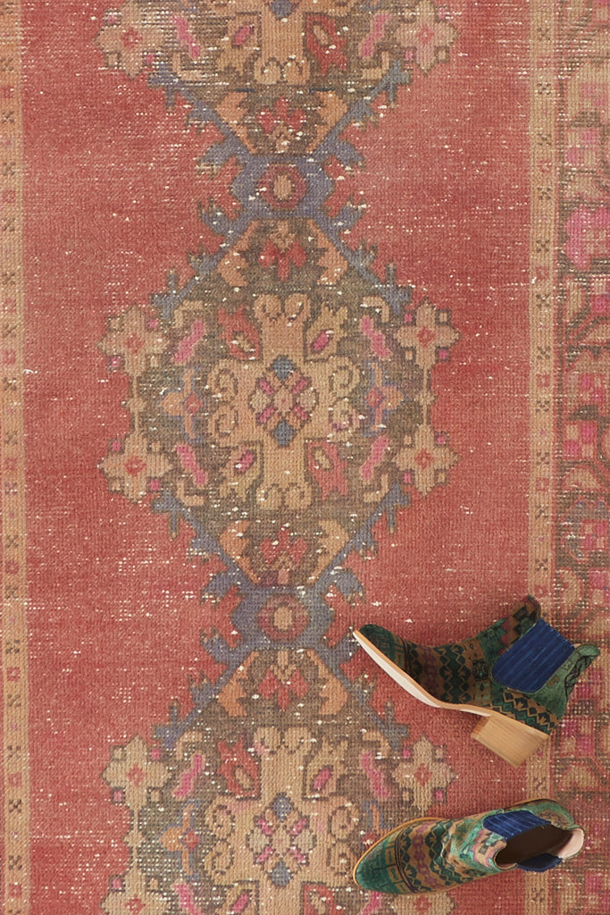'Posey' Turkish Vintage Runner - 3'3" x 10'1" - Canary Lane - Curated Textiles