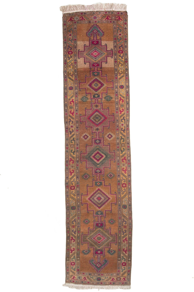 'Alchemy' Turkish Vintage Long Runner - 3'3'' x 14'1'' - Canary Lane - Curated Textiles