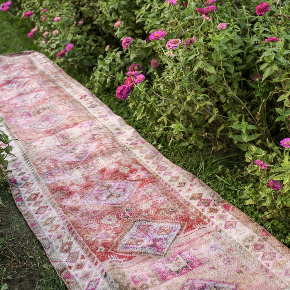 
                  
                    'Zinnia' Turkish Vintage Runner Rug- 3' x 13' - Canary Lane - Curated Textiles
                  
                