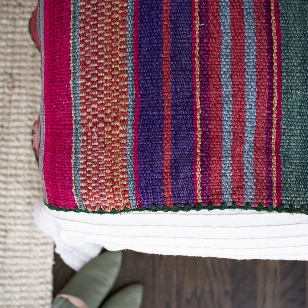 Handwoven Peruvian Frazada No. 015 - Canary Lane - Curated Textiles