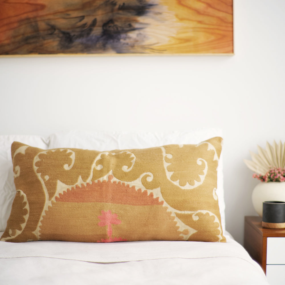 Suzani Pillow No. 152 - Canary Lane - Curated Textiles