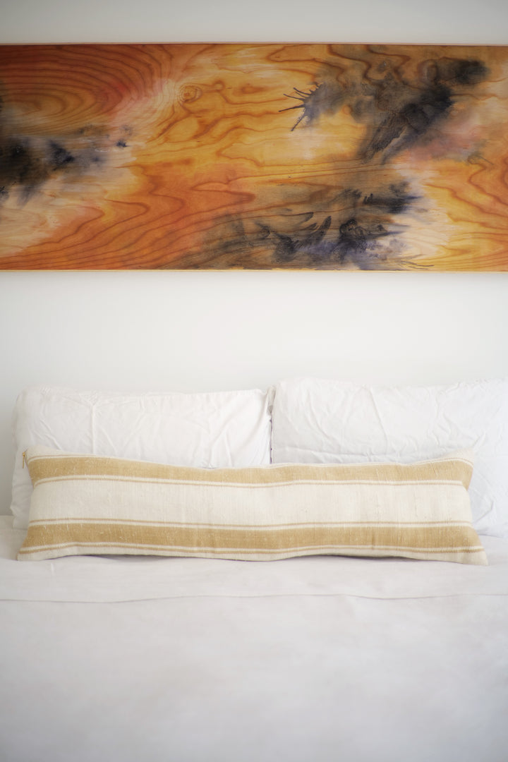 Hemp Lumbar Pillow No. 124 - Canary Lane - Curated Textiles