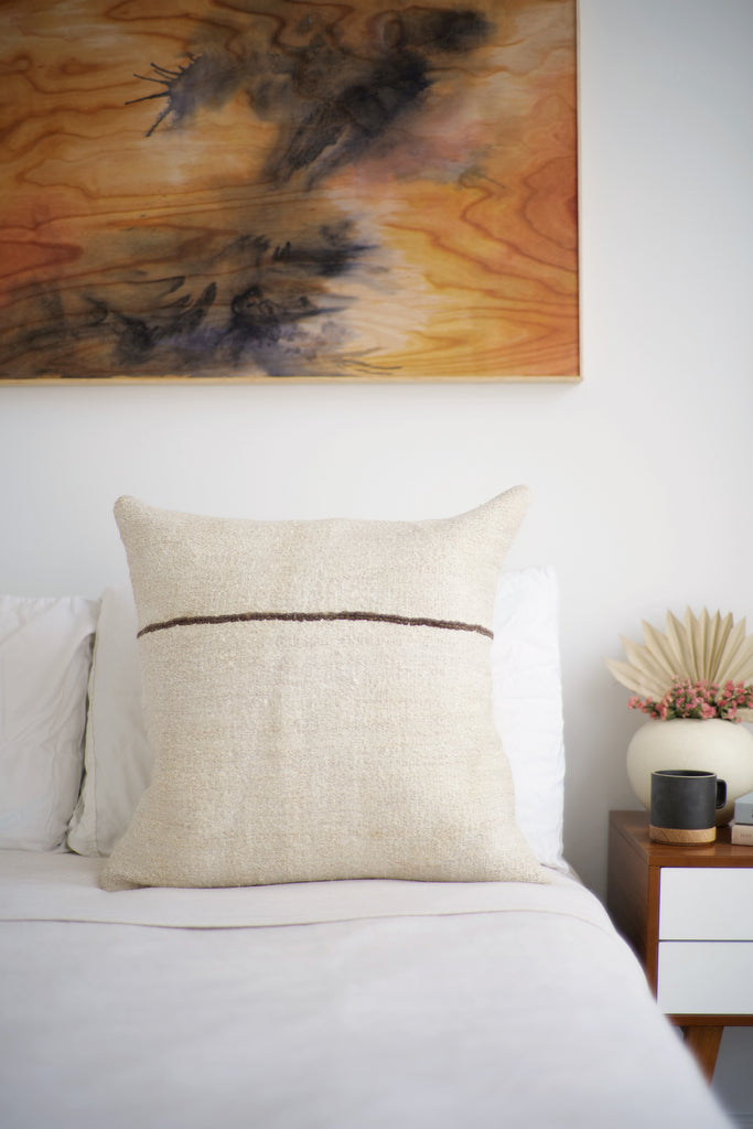 Vintage Hemp Pillow No. 64 - Canary Lane - Curated Textiles