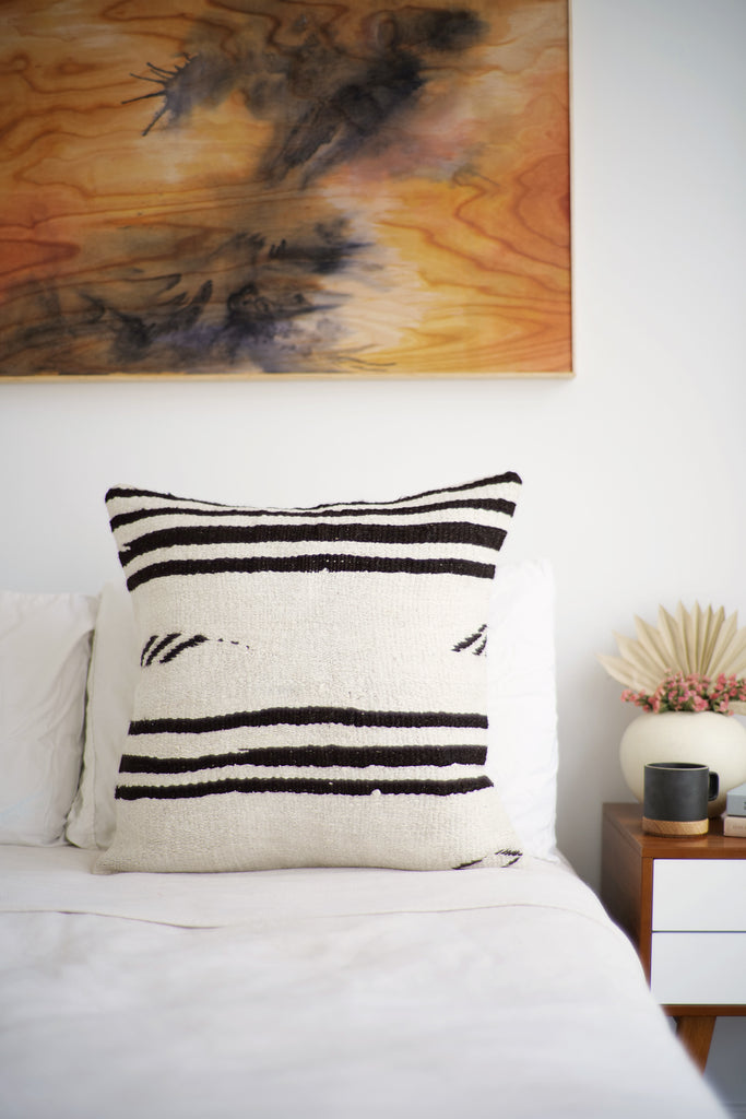Vintage Hemp Pillow No. 65 - Canary Lane - Curated Textiles