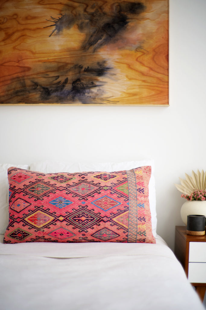 Kilim Lumbar Pillow No. 60 - Canary Lane - Curated Textiles