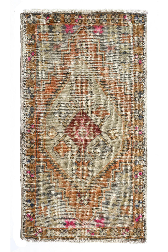 No. 370 Distressed Mini Rug - 1'7" x 3' - Canary Lane - Curated Textiles