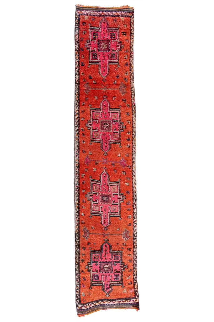 'Papaya' Turkish Vintage Rug - 3'10'' x 13'1'' - Canary Lane - Curated Textiles