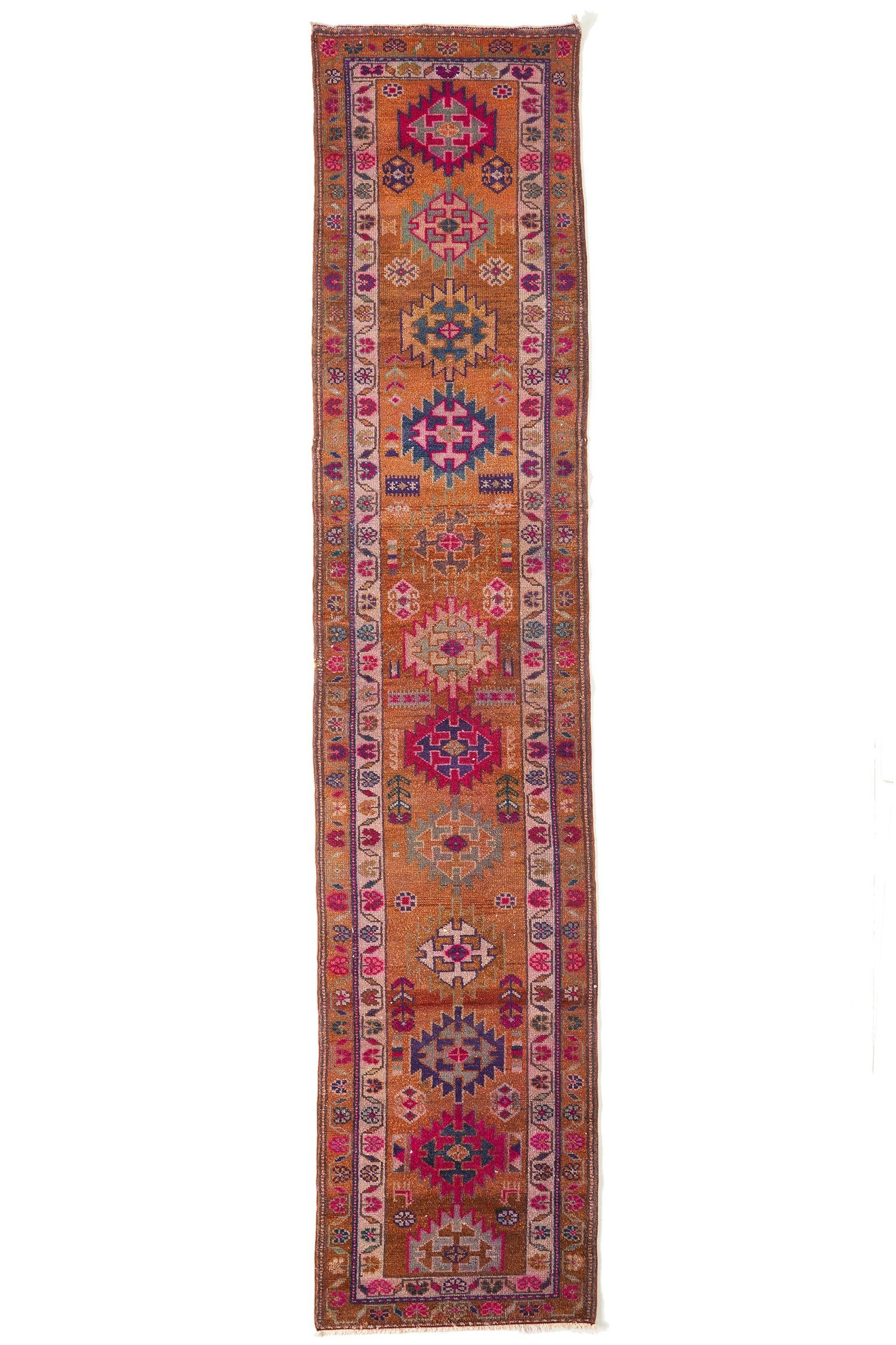 'Daisy' Vintage Turkish Long Runner - 2'11'' x 13'10'' - Canary Lane - Curated Textiles