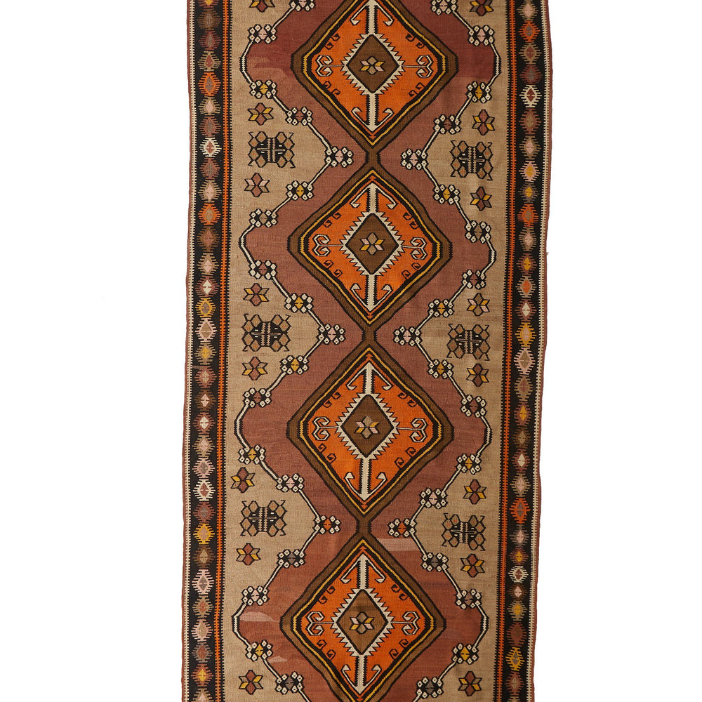 'Gemma' Vintage Kilim Rug - 4'10.5" x 13'9" - Canary Lane - Curated Textiles