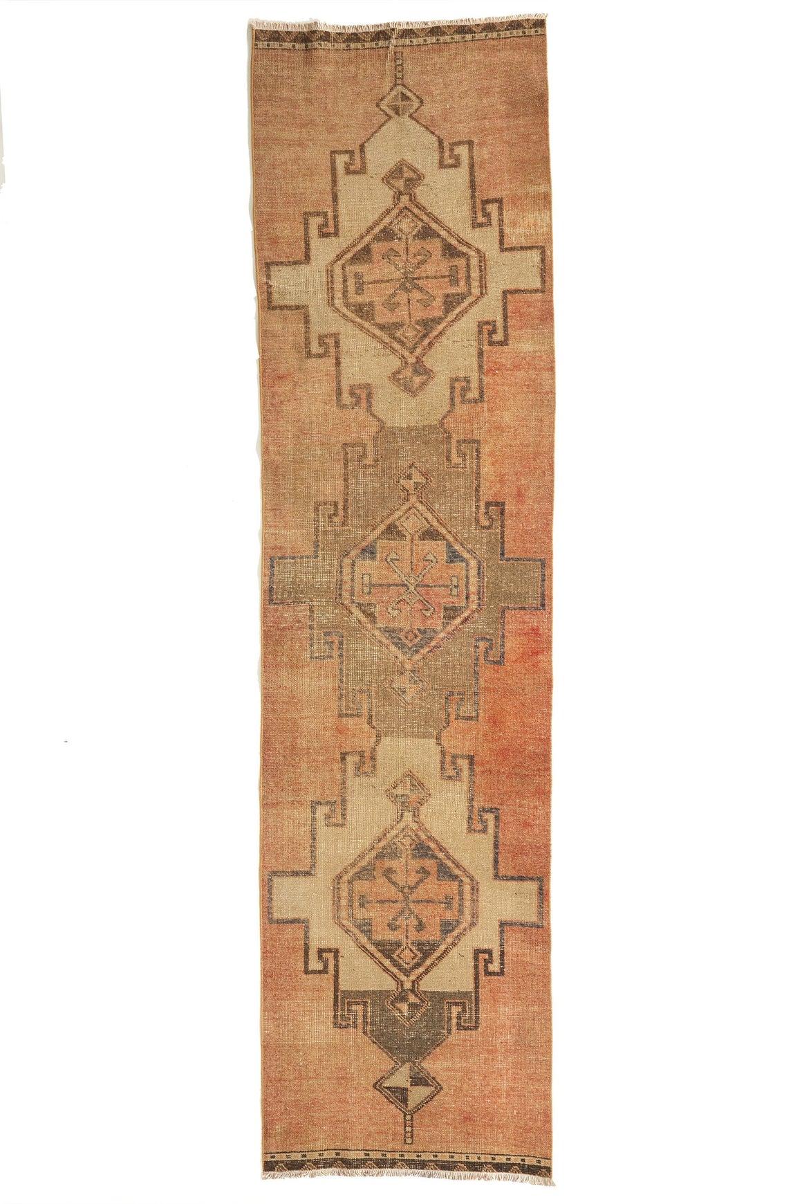 'Mojave' Vintage Distressed Turkish Runner Rug - 3'x11'6'' - Canary Lane - Curated Textiles