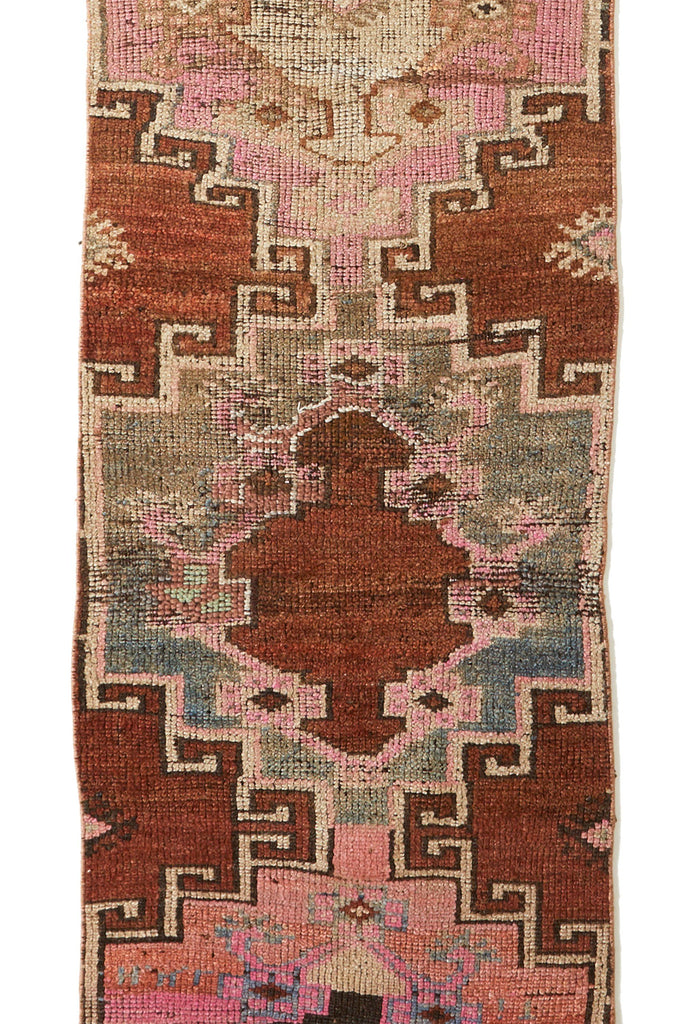 'Blush' Distressed Narrow Turkish Vintage Runner - 2'3.5'' x 11'3'' - Canary Lane - Curated Textiles