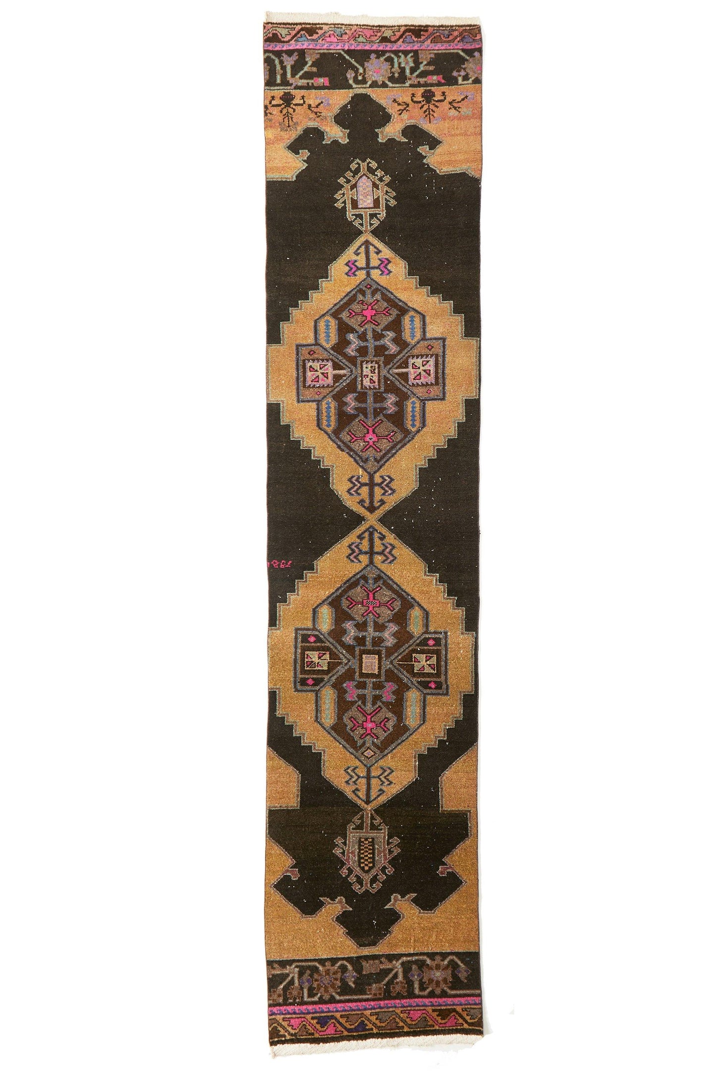 
                  
                    'Midnight' Turkish Vintage Long Runner- 3'1'' x 14'3'' - Canary Lane - Curated Textiles
                  
                