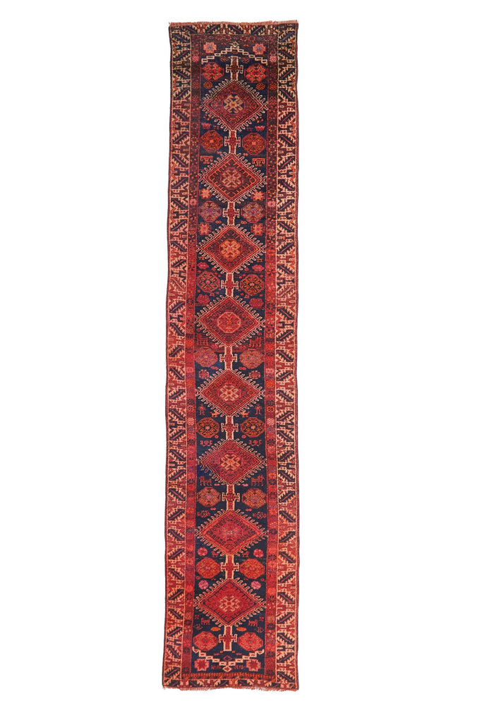 'Elvira' Rare Long Turkish Runner Rug - 3'1.5" x 15'8" - Canary Lane - Curated Textiles