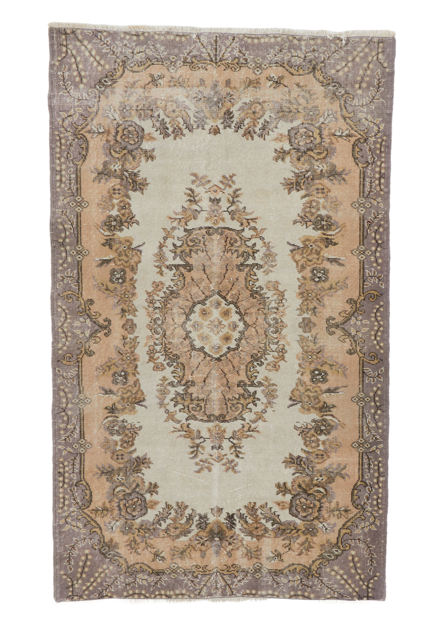 
                  
                    'Alma' Distressed Vintage Oushak Area Rug - 4'2'' x 7'1'' - Canary Lane - Curated Textiles
                  
                