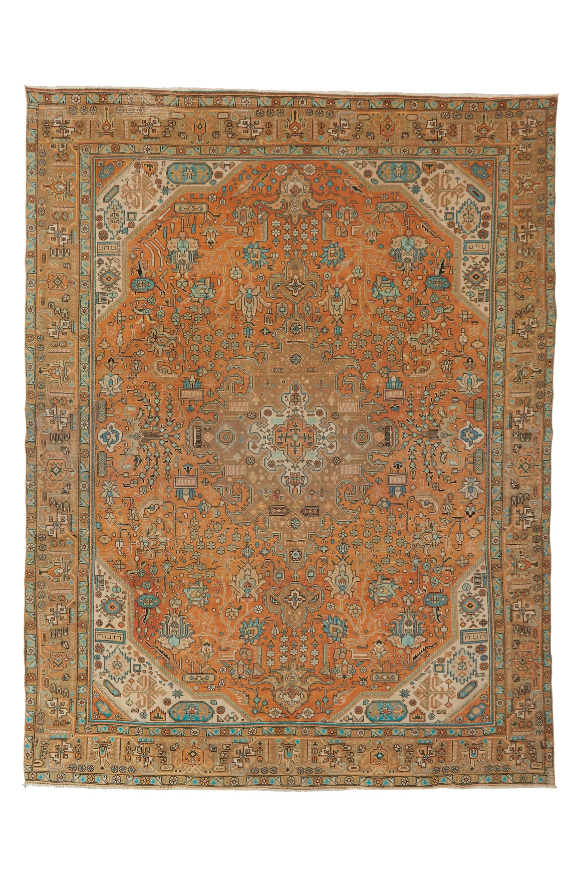 'Foxtail' Turkish Vintage Area Rug - 9’2” x 12’3” - Canary Lane - Curated Textiles