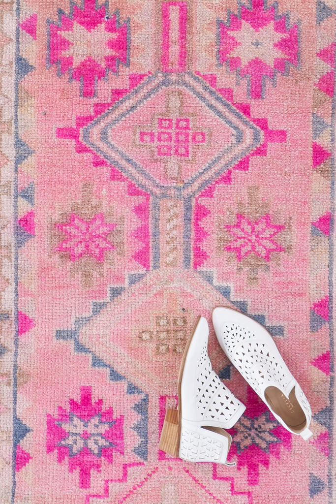'Primrose' Vintage Turkish Long Runner - 2’4” x 13’8” - Canary Lane - Curated Textiles
