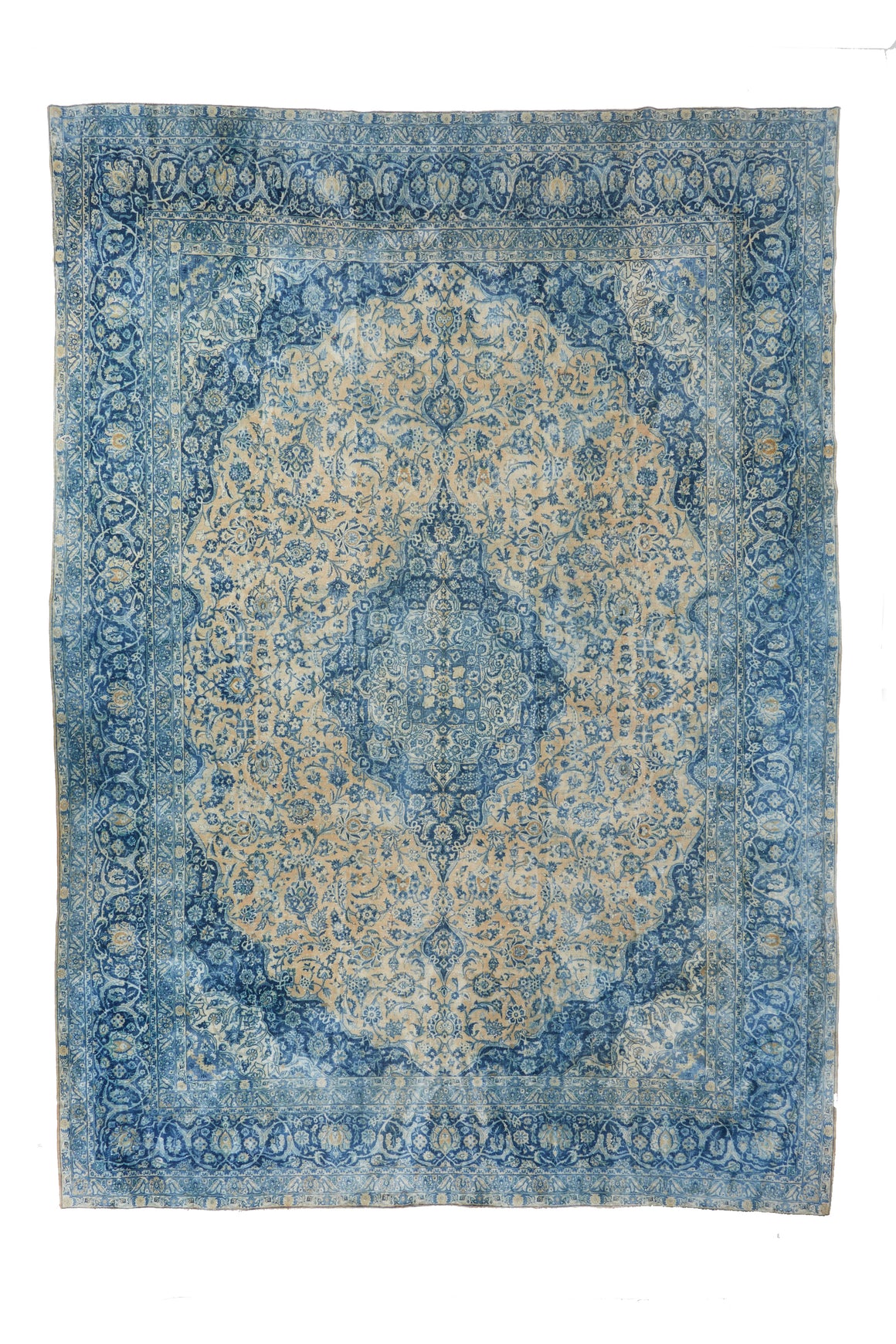 'Geranium' Palace-Sized Antique Area Rug - 10’6” x 15’ - Canary Lane - Curated Textiles