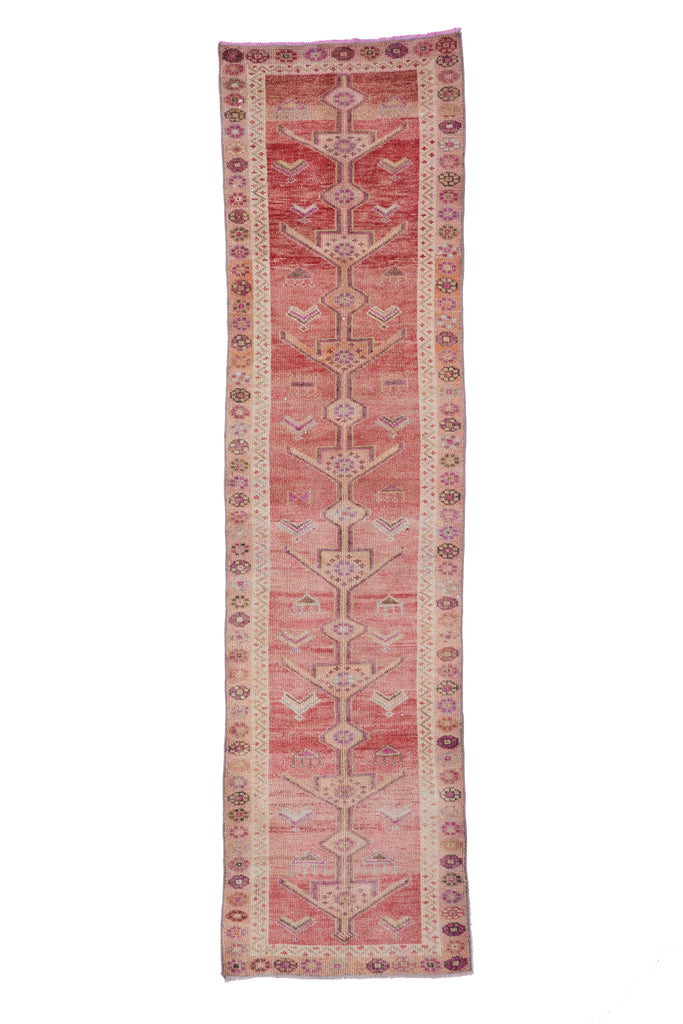 'Flower' Vintage Turkish Runner - 3' x 11'5" - Canary Lane - Curated Textiles