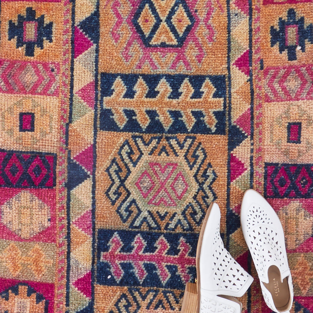 
                  
                    'Jubilee' Turkish Vintage Rug - 2'8'' x 11'7'' - Canary Lane - Curated Textiles
                  
                