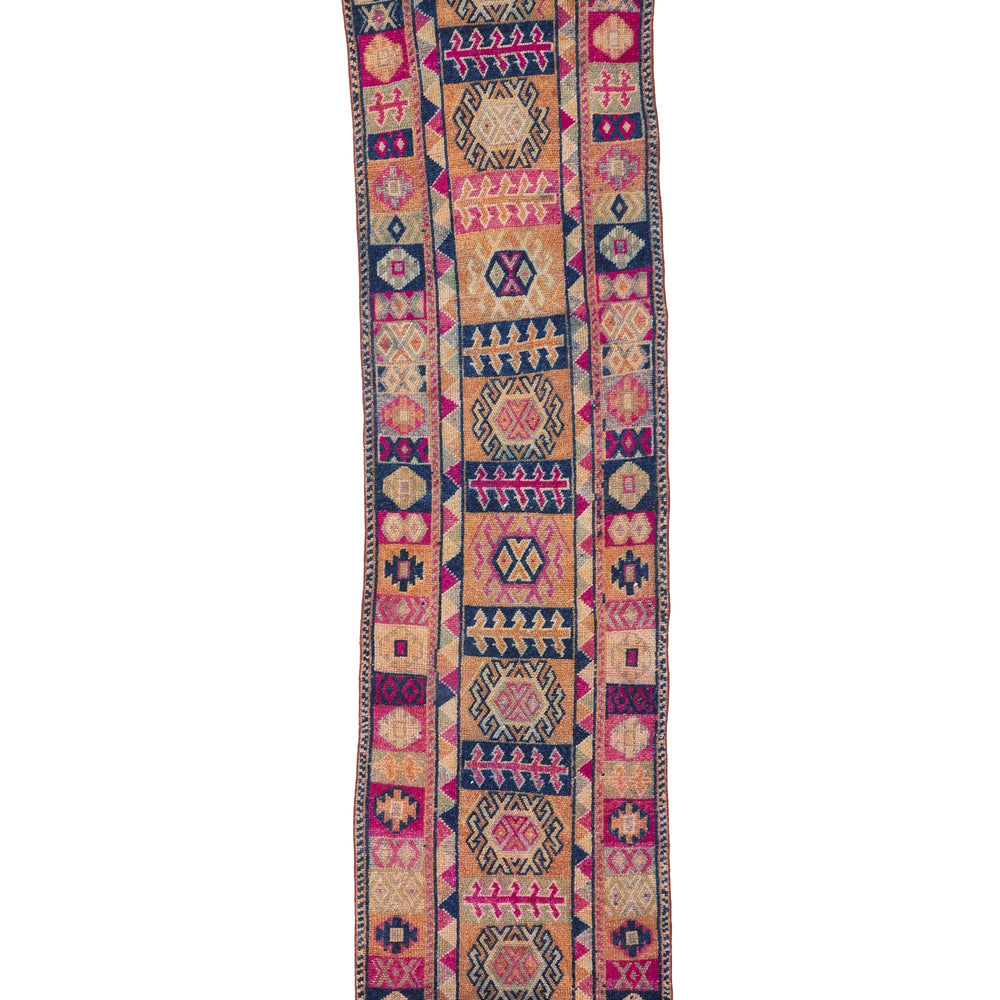 'Jubilee' Turkish Vintage Rug - 2'8'' x 11'7'' - Canary Lane - Curated Textiles