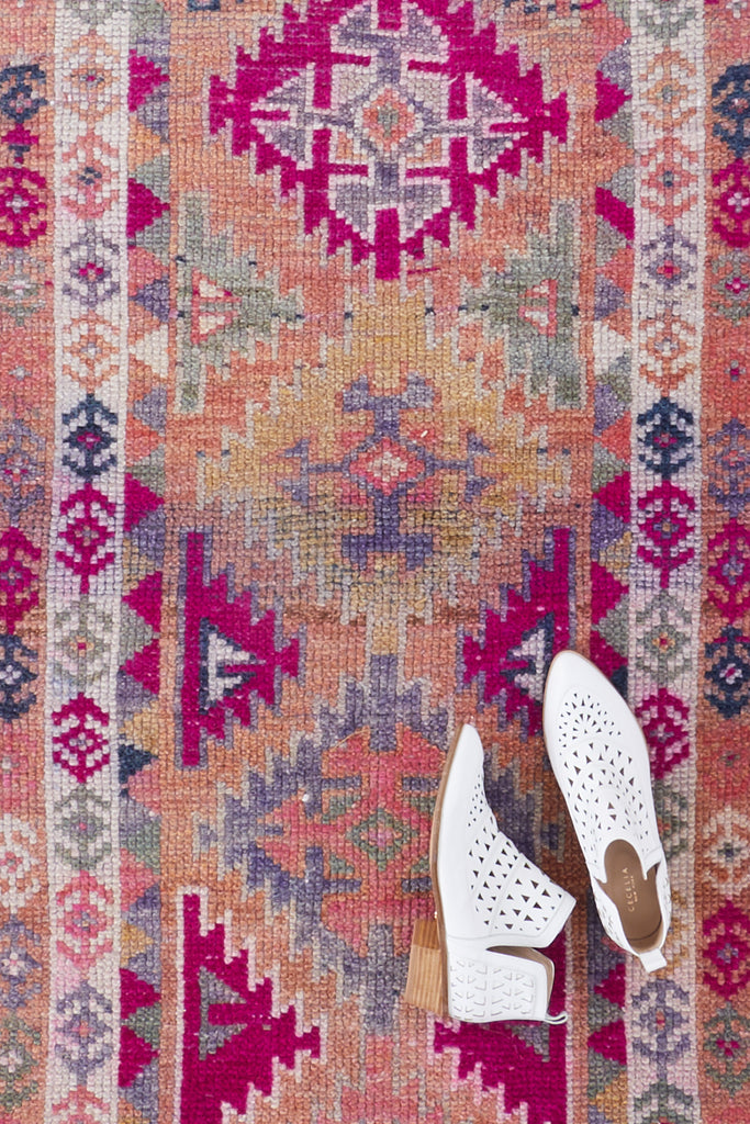 'Paloma' Turkish Runner Rug - 2'7'' x 13' - Canary Lane - Curated Textiles