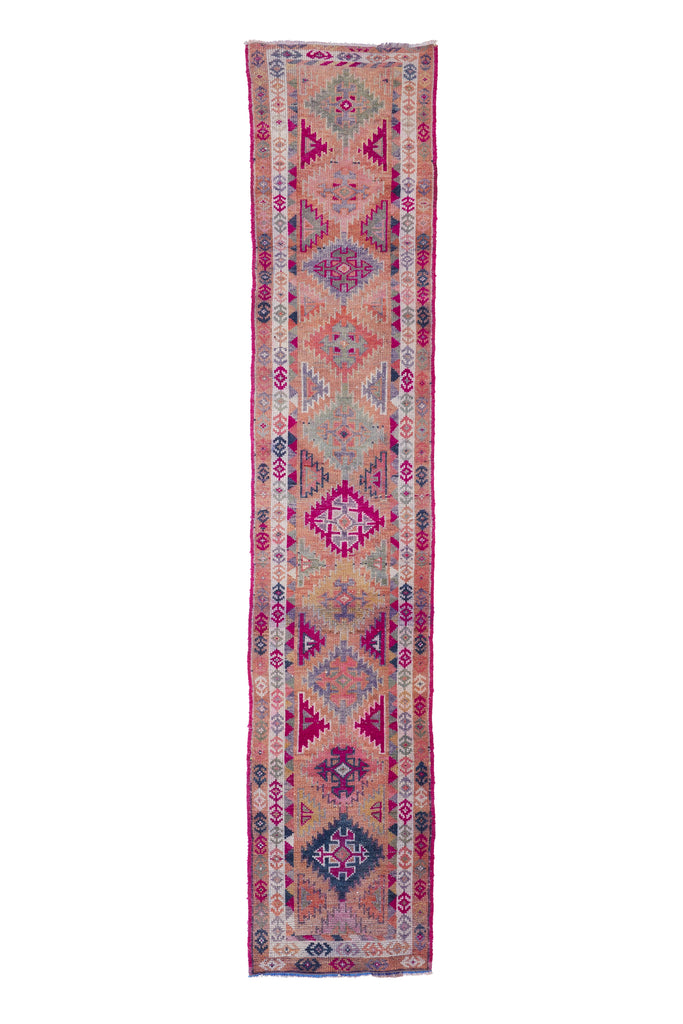 'Paloma' Turkish Runner Rug - 2'7'' x 13' - Canary Lane - Curated Textiles