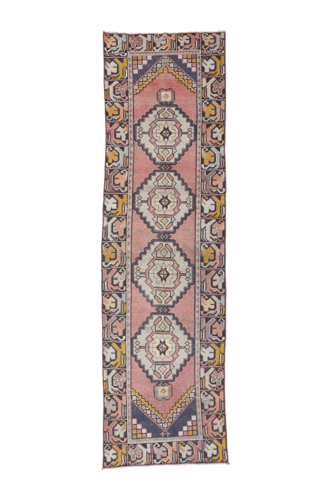 'Dragonfly' Vintage Turkish Runner - 2'8.5'' x 9'7" - Canary Lane - Curated Textiles