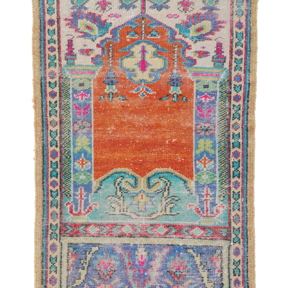 
                  
                    'Parachute' Small Vintage Turkish Accent Rug - 2’5” x 3’10”
                  
                