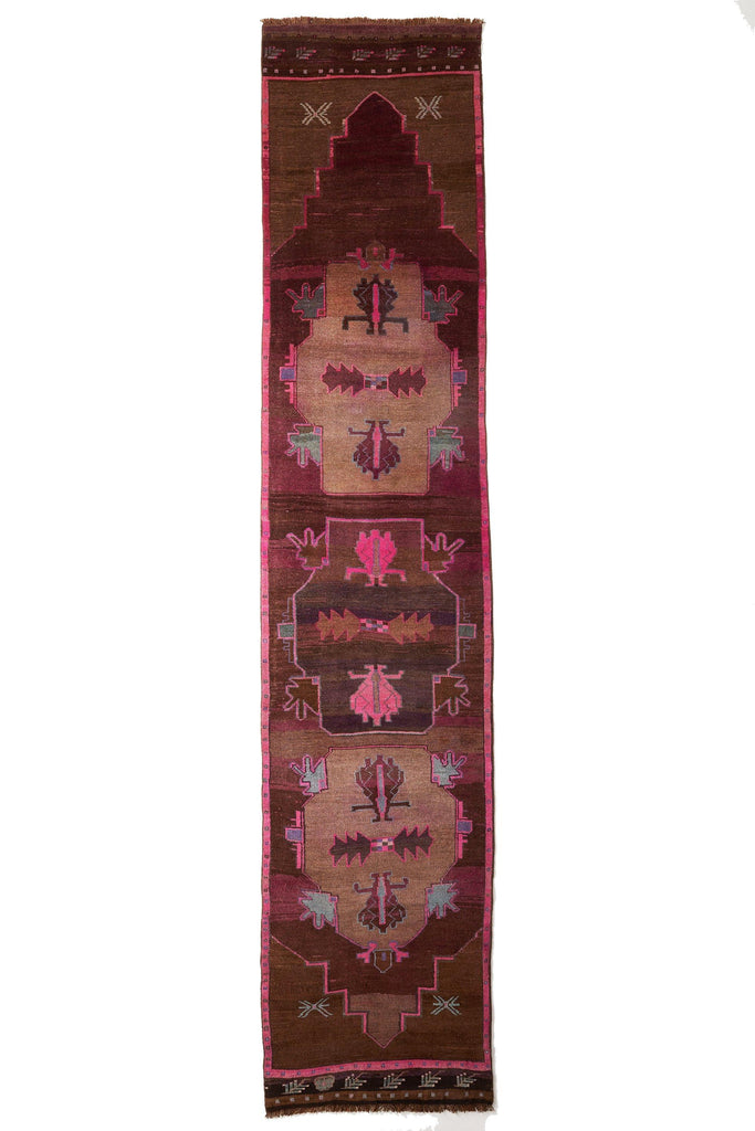 'Violet' Turkish Vintage Long Runner- 3'3'' x 15'3'' - Canary Lane - Curated Textiles