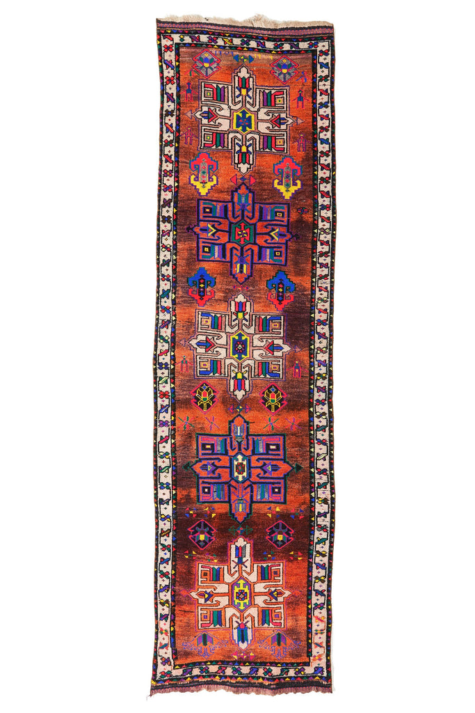 'Splendid' Turkish Vintage Runner Rug - 2'10" x 10'8" - Canary Lane - Curated Textiles