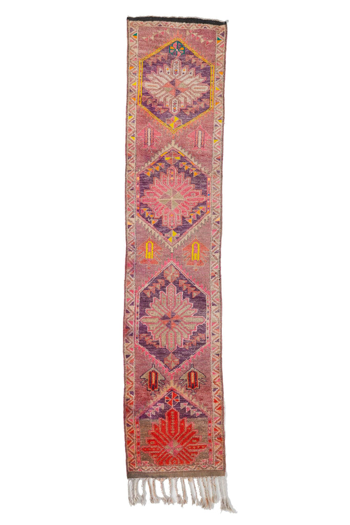 'Flora' Turkish Vintage Runner - 2'5" x 12' - Canary Lane - Curated Textiles