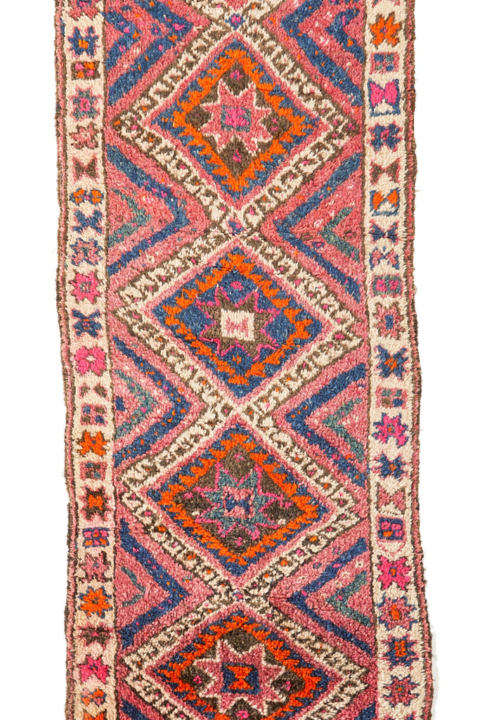 'Blithe' Primitive Vintage Turkish Plush Rug - 3'8" x 13'2" - Canary Lane - Curated Textiles