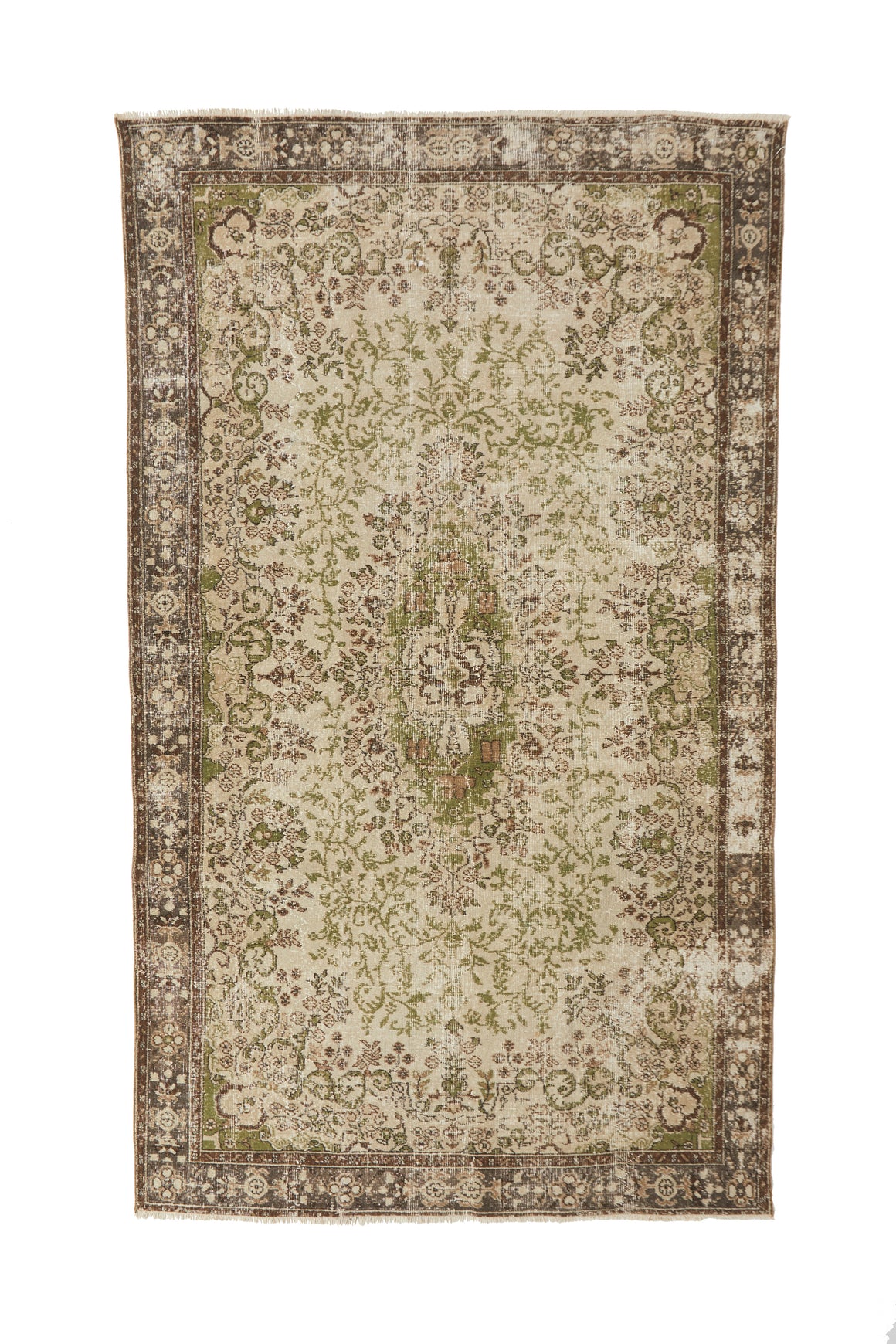 'Aries' Turkish Vintage Area Rug - 6'4" x 10'8" - Canary Lane - Curated Textiles