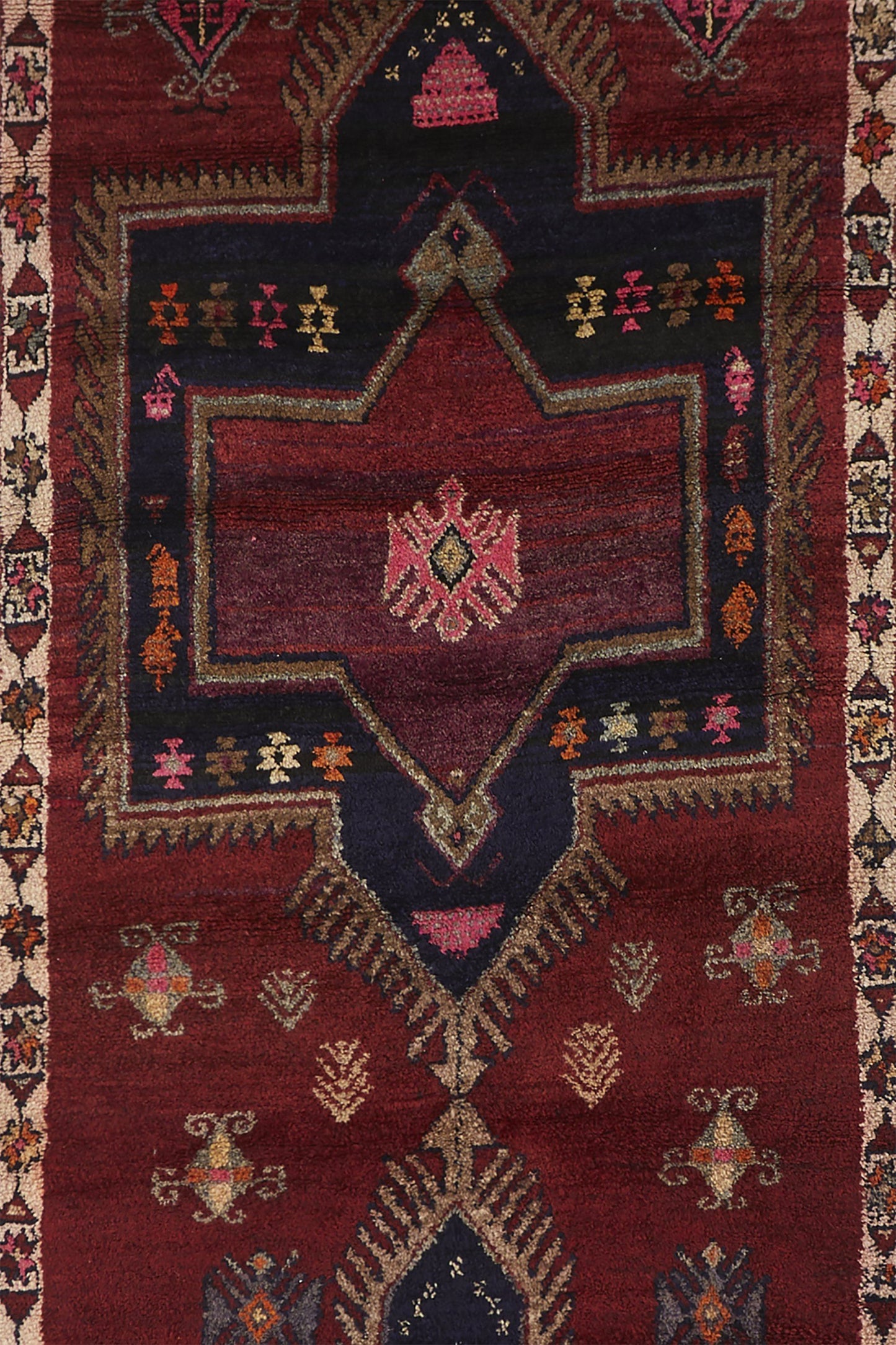 'Tulip' Turkish Oversized Vintage Rug- 4'4'' x 11'7'' - Canary Lane - Curated Textiles