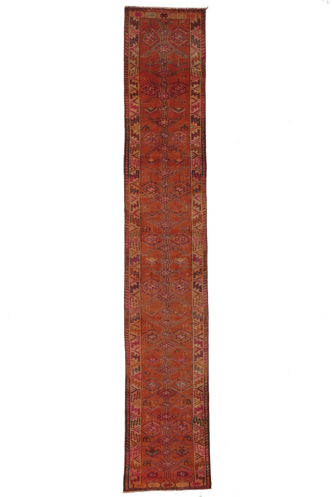 'Alice' Turkish Vintage Narrow Runner - 2' x 11'6'' - Canary Lane - Curated Textiles