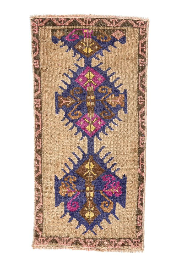 No. 408  Petite Rug - 1'3.5'' x 2'9'' - Canary Lane - Curated Textiles