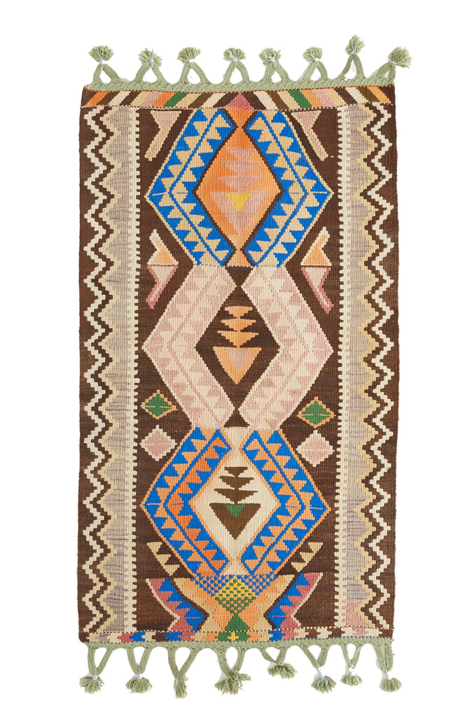 'Delilah' - Small Turkish Vintage Kilim Rug - 2'6" x 5'1" - Canary Lane - Curated Textiles