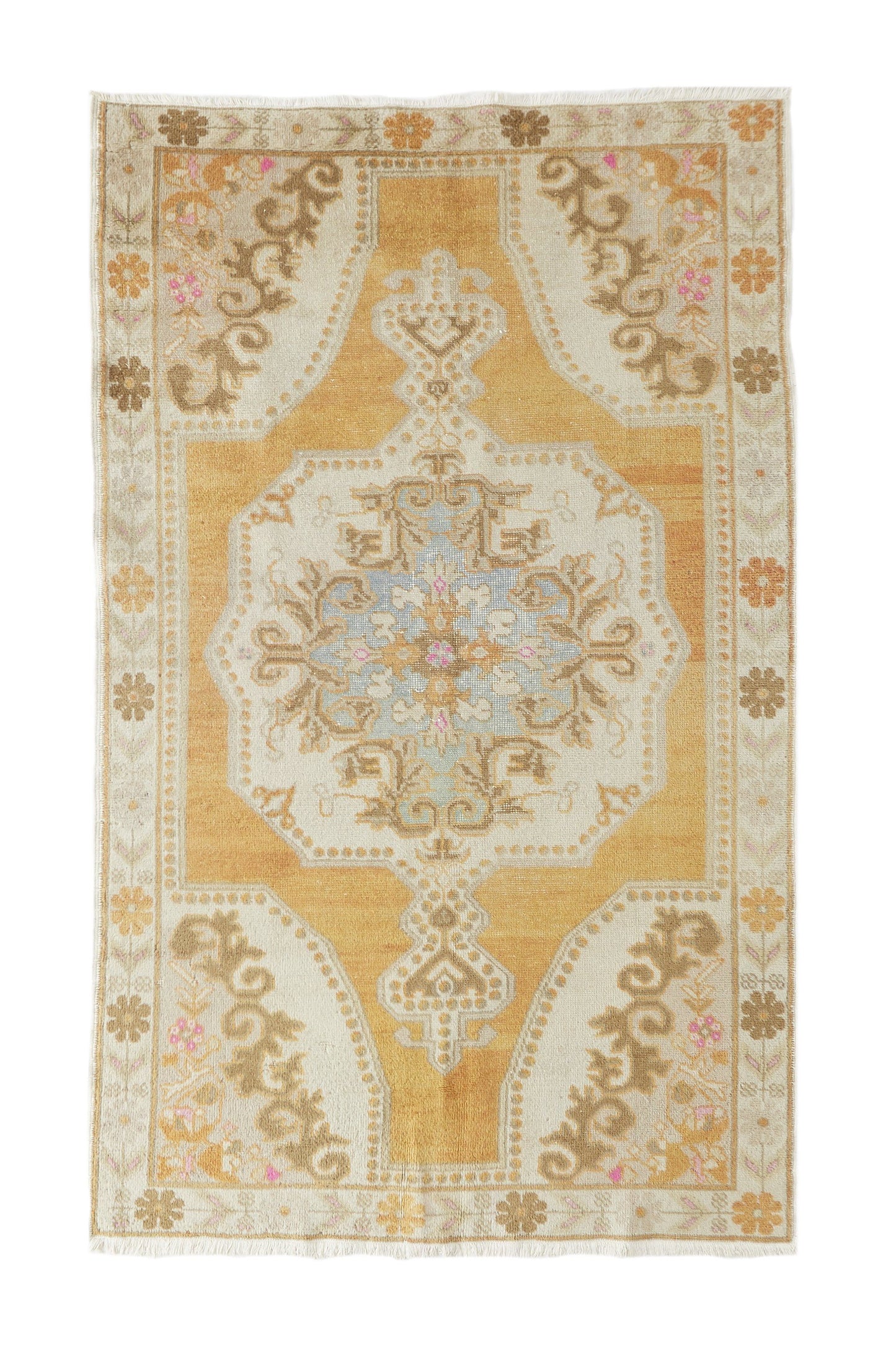 
                  
                    ‘Daydream’ Vintage Turkish Oushak Rug- 4'9" x 7'10" - Canary Lane - Curated Textiles
                  
                