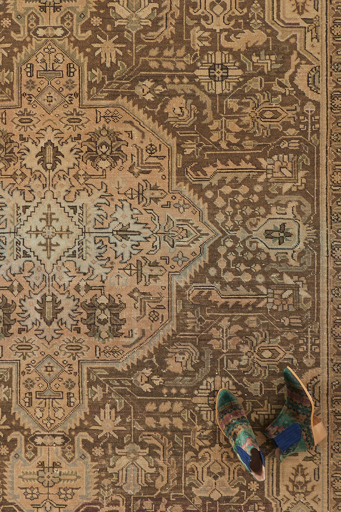 'Terra' Vintage Persian Rug - 6'10" x 9'8" - Canary Lane - Curated Textiles