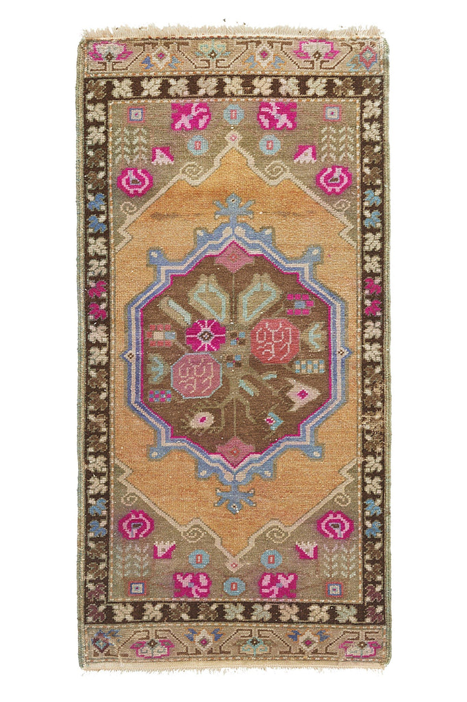 No. 954 Mini Rug - 1'11" x 3'11" - Canary Lane - Curated Textiles