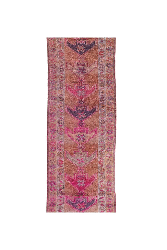 'Summer Rosé ' Turkish Runner Rug - 2'6.5" x 15'1" - Canary Lane - Curated Textiles
