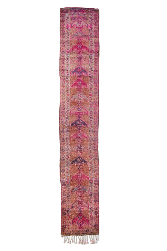 'Summer Rosé ' Turkish Runner Rug - 2'6.5" x 15'1" - Canary Lane - Curated Textiles