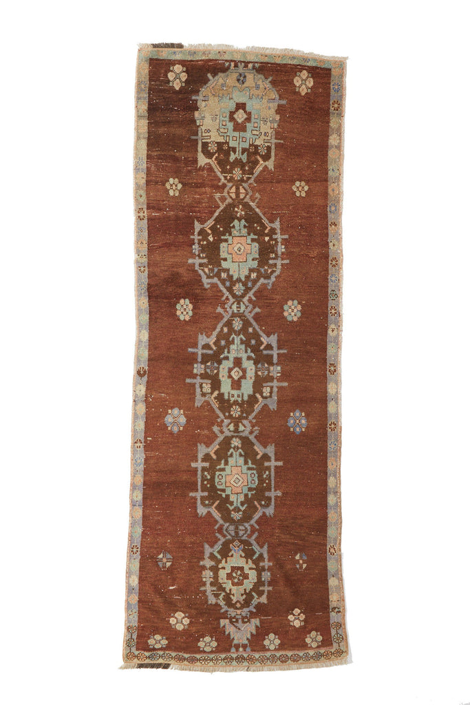 'Lorna' Turkish Runner Rug - 3'7" x 10'8" - Canary Lane - Curated Textiles