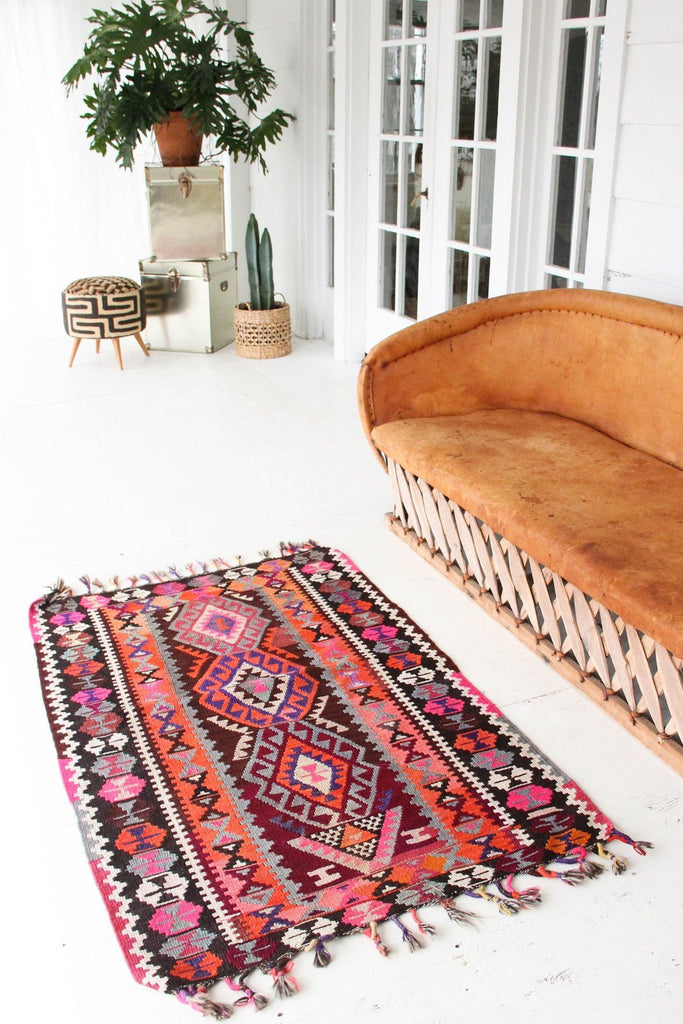 'Oleander' Petite Kilim - Canary Lane - Curated Textiles